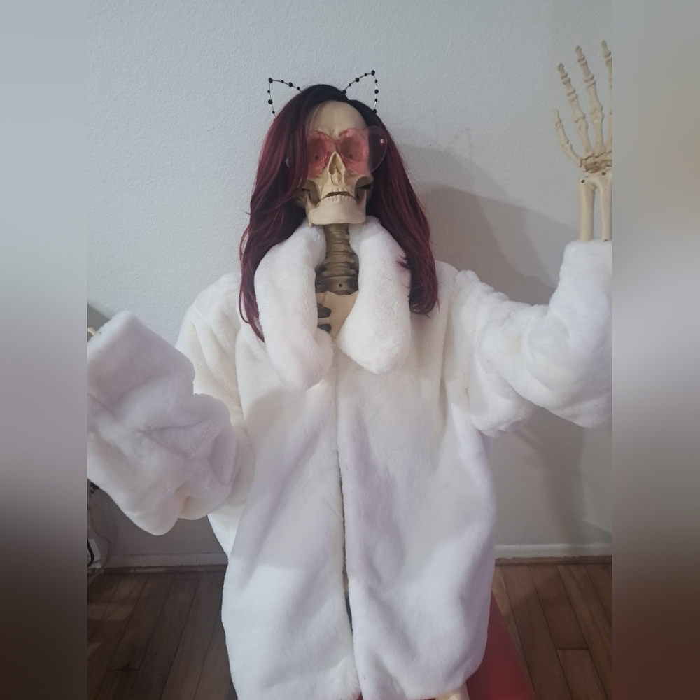 Express White Fur Coat